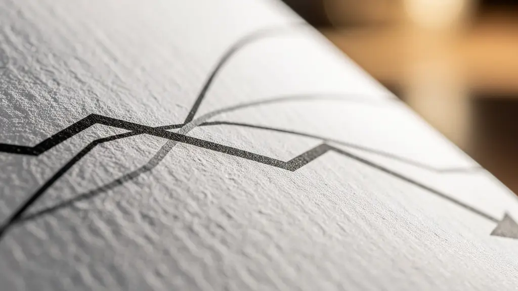 Vue macro de documents d'analyse immobilière avec graphiques temporels et courbes de prix