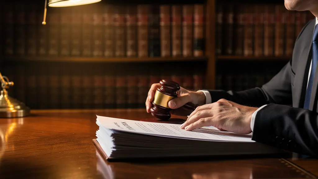 Professionnel du droit immobilier travaillant sur des dossiers de contentieux locatif