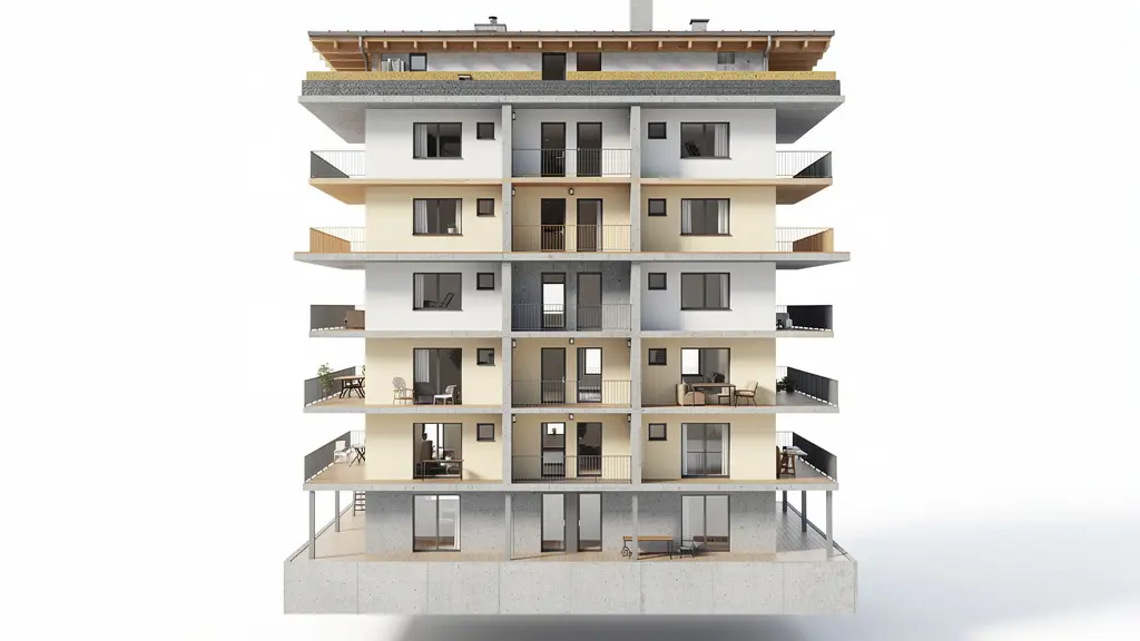 Décomposition visuelle d'un appartement en composants amortissables pour la comptabilité LMNP
