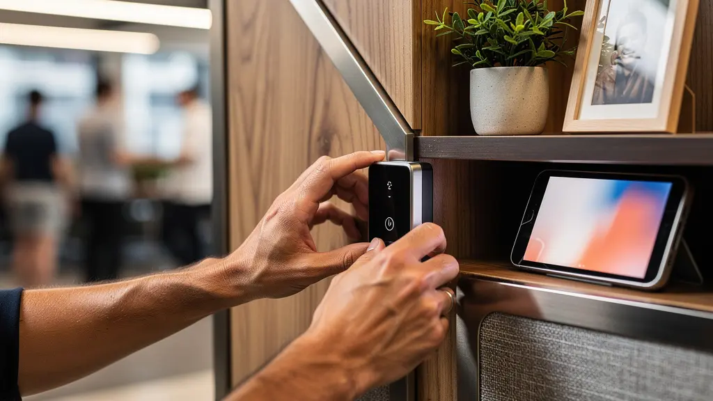 Espace flex office avec casiers personnalisés et zones d'équipe identifiables