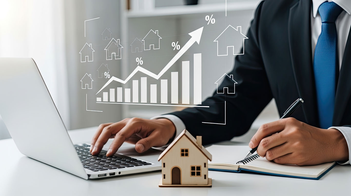 Trois piliers représentant le marché immobilier, le bien et son environnement.